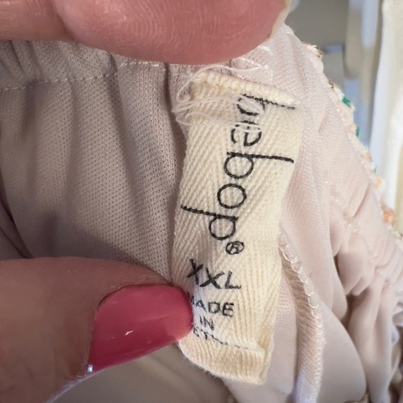 Bebop women's plus size XXL peach, green, cream jumper, capris length #2349 - Picture 8 of 8